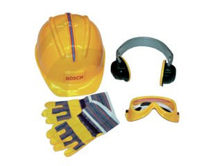 Zabawkowy kask rękawice okulary ochronne nauszniki Bosch Klein 8537