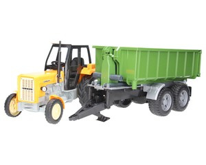 Traktor zabawkowy Ursus C-360 żółty Double Eagle z przyczepą Bruder