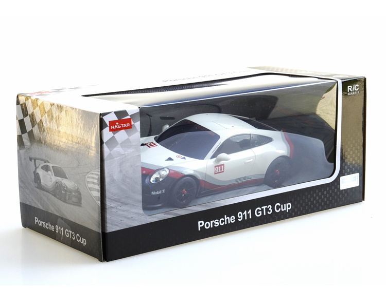 Zdalnie sterowany samochód Porsche 911 GT3 CUP 8 1:18 RASTAR 59400 R/C.