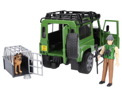Bruder 02587 Land Rover z figurką leśniczego i psa