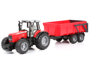 BRUDER 02045 traktor Massey Ferguson z przyczepą