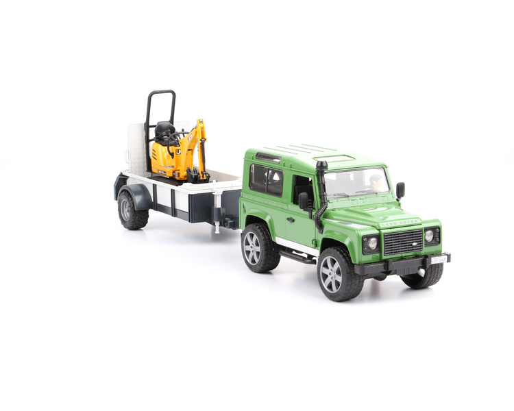 Bruder 02593 Land Rover z przyczepą, minikoparką i figurką