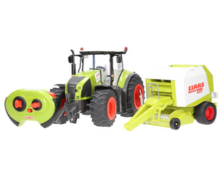 Zestaw traktor Claas zdalnie sterowany z prasą do balotów Bruder