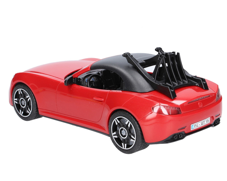 Bruder 03485 Auto Roadster czerwone z figurką kolarki i rowerem