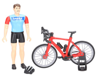 Bruder 63110 Figurka kolarza z rowerem szosowym kolarzówka