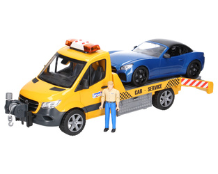 Bruder 02675 Mercedes Sprinter pomoc drogowa z samochodem i modułem świetlno-dźwiękowym i figurką