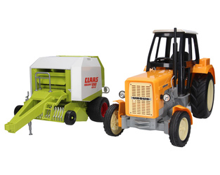 Traktor zabawkowy Ursus C-360 żółty + prasa do belowania Claas Bruder