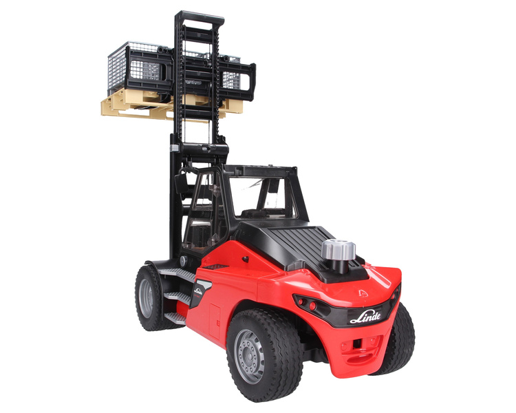 Bruder 02513 Wózek widłowy Linde HT160 z paletą i koszem