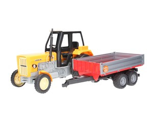 Traktor zabawkowy Ursus C-360 żółty Double Eagle z przyczepą Bruder