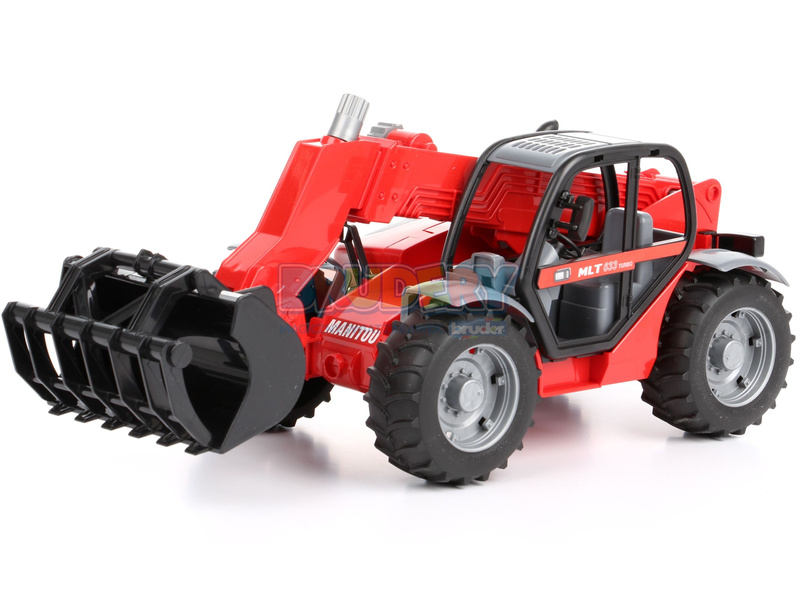 Zestaw Bruder ładowarka Manitou 02125 + chwytak do balotów 02332