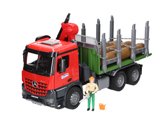 Bruder 03669 Mercedes Arocs ciężarówka do wywozu drzewa z figurką drwala z akcesoriami