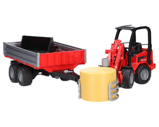 Zestaw Bruder ładowarka 02192 z chwytakiem + przyczepa 02019