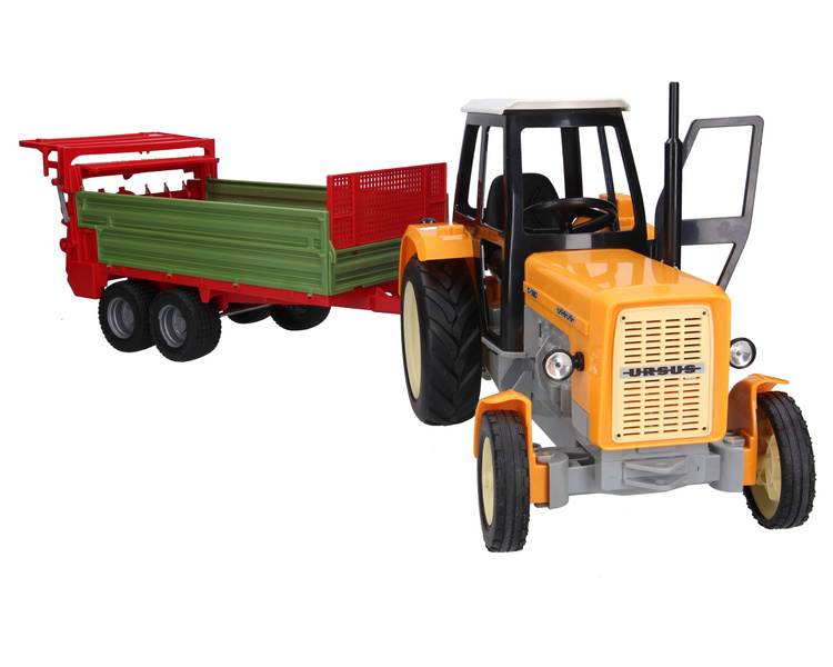 Traktor zabawkowy Ursus C-360 żółty + rozrzutnik obornika Bruder