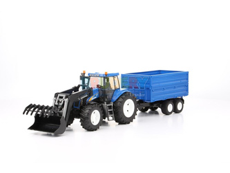 Bruder 01993 ciągnik New Holland z ładowaczem i przyczepą - LIMITOWANY
