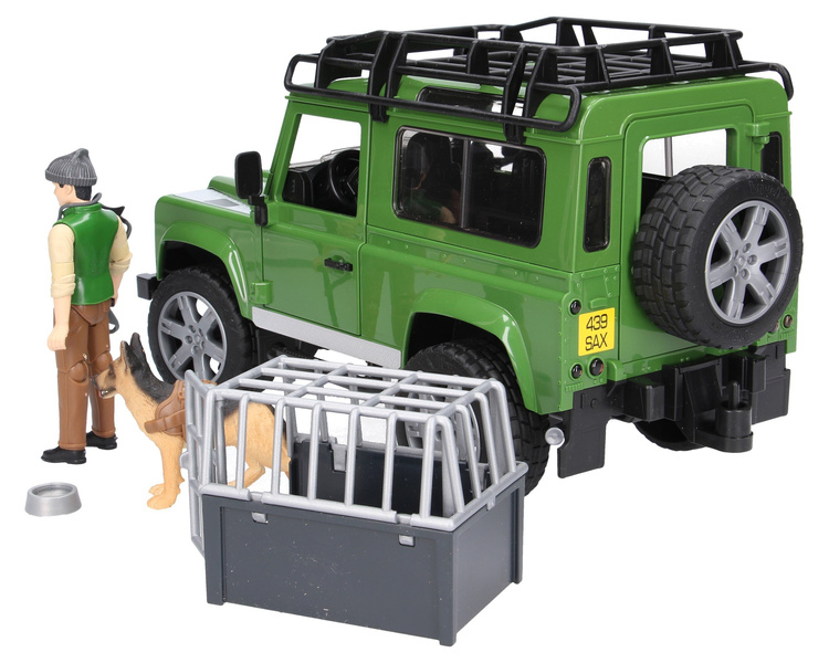 Bruder 02587 Land Rover z figurką leśniczego i psa