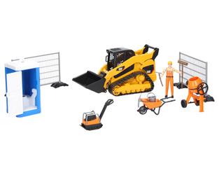 Bruder 02136 ładowarka CAT na gąsienicach i zestaw akcesoriów budowlanych