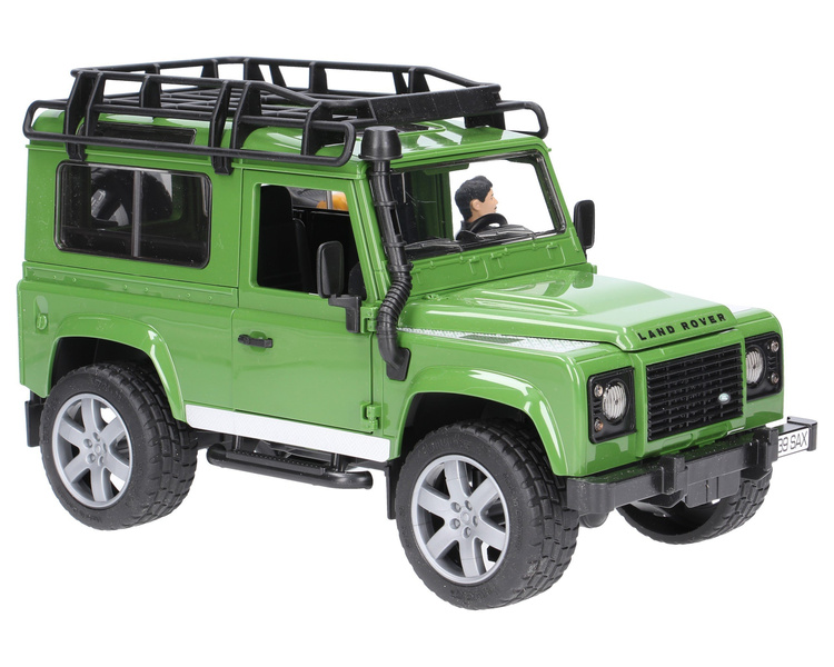 Bruder 02589 Land Rover Defender z przyczepą, motocyklem i figurką 
