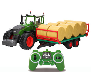 Traktor zdalnie sterowany Fendt 1050 Vario RC z przyczepą do wywozu balotów Bruder 02220