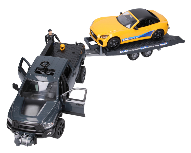 Bruder 02504 Dodge RAM2500 z lawetą i autem Roadster Racing Team