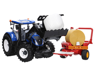 Zestaw traktor New Holland 03121 z owijarka do siana 02122