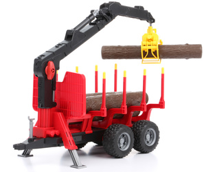 Bruder 02252 przyczepa do wywozu drzewa z chwytakiem i pniami
