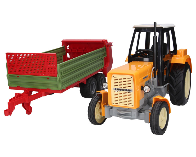 Traktor zabawkowy Ursus C-360 żółty + rozrzutnik obornika Bruder