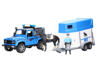 Bruder 02588 Land Rover policyjny z figurką konia i policjanta