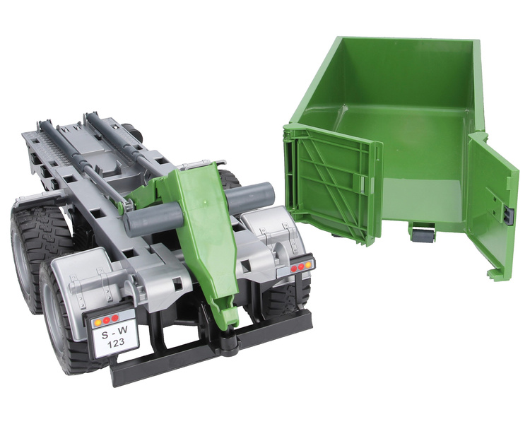 Zabawka przyczepa z kontenerem hakowiec do traktora Bruder 02035 dla dzieci