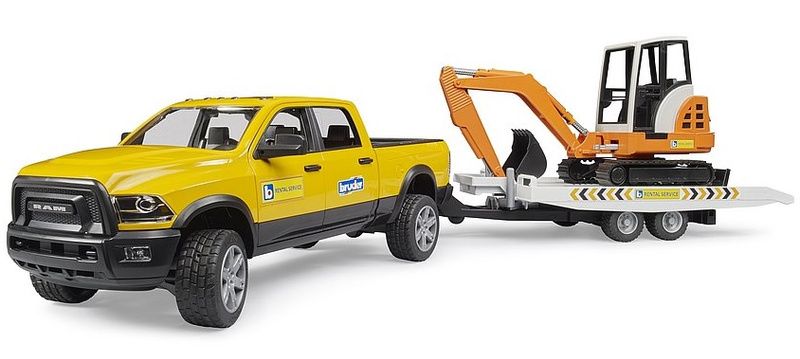 Bruder 02546 Pick-up RAM 2500 Power Wagon w zestawie z minkoparką 