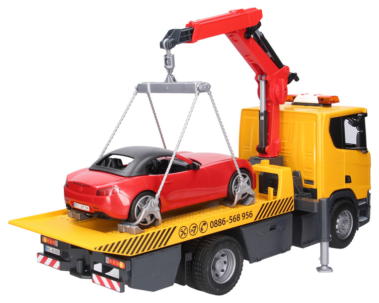 Bruder 03552 Scania Super 560R Laweta z autem wyścigowym