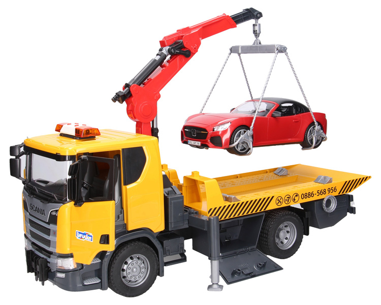 Bruder 03552 Scania Super 560R Laweta z autem wyścigowym